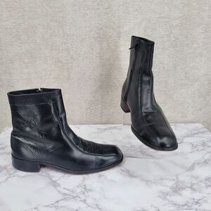 F.D. Leather Equestrian Boots Black Vintage Men's Sz 8.5 English Paddock Riding